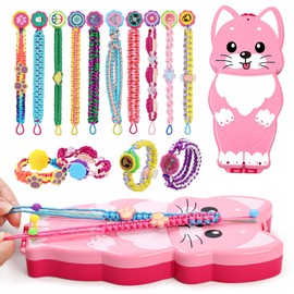 Bracelet Making Kit for Girls - Arts and Crafts for Kids Ages 8-12 - Friendship Bracelet String Maker Set Toys - Best Christmas Birthday Gifts - Charming Animal Shaped Weaving Loom (Large)