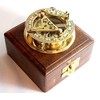 Nautical Replica Hub BRASS SUNDIAL COMPASS -Solid Brass Pocket Sundial