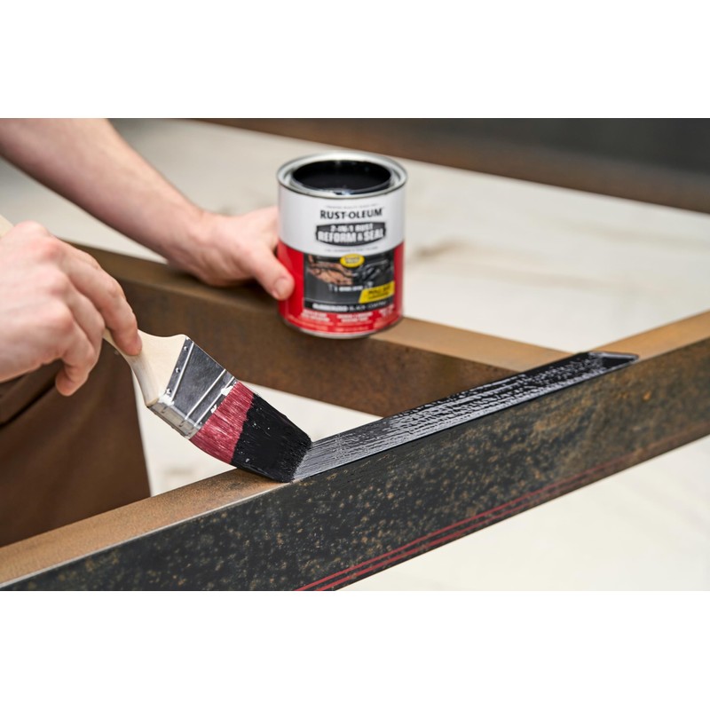 Rust-Oleum 344763 Automotive 2-in-1 Rust Reform & Seal, Quart, Black