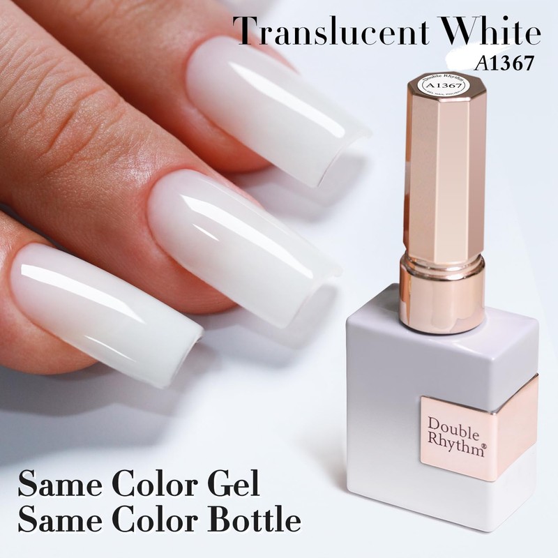 Double Rhythm Translucent Gel Polish Sheer Neutral Natural Light Milky