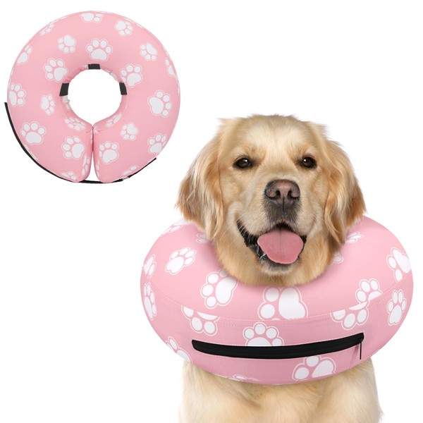 Supet Inflatable Dog Cone Collar Alternative After Surgery, Doggie Neck