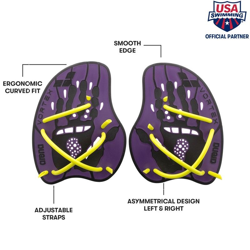 arena Unisex Adult Vortex Evolution Hand Paddle Training Equipment, Plum/Arctic