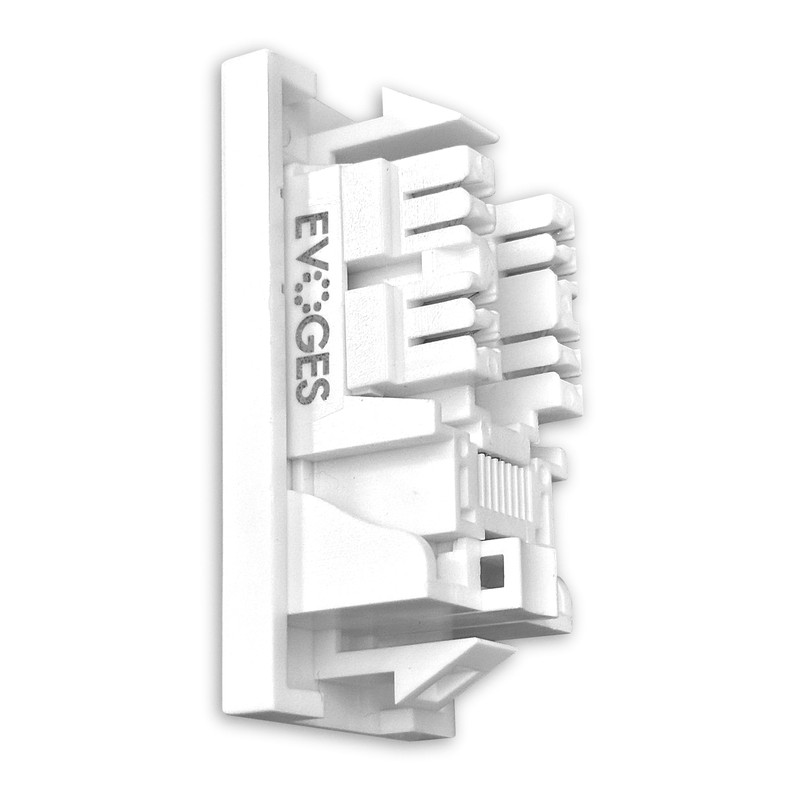 Evoges CAT6A UTP RJ45 Ethernet Module – White 25x50mm Data