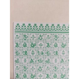 Hermes Dollhouse Wallpaper Green Dutch Tile Design With Border