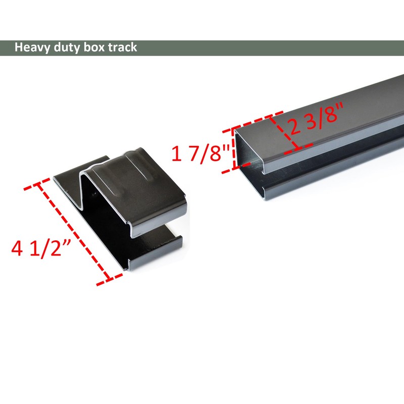DIYHD 12FT Box Rail Heavy Duty Exterior Sliding Barn Door