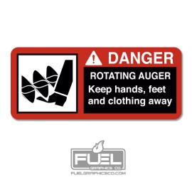 Aftermarket Snowblower Danger Decal for 37, 49, 110, 210, 317, 322 and More - 5.75" x 2.43"