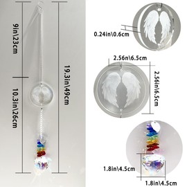 Sympathy Gifts for Loss of Loved One, Angel Wings Crystal Suncatcher, Memorial Gifts for Loss of Mom, Dad, Family, Friend, Sorry for Your Loss, Sun Catchers Indoor Window for Hanging Decoration (B)
