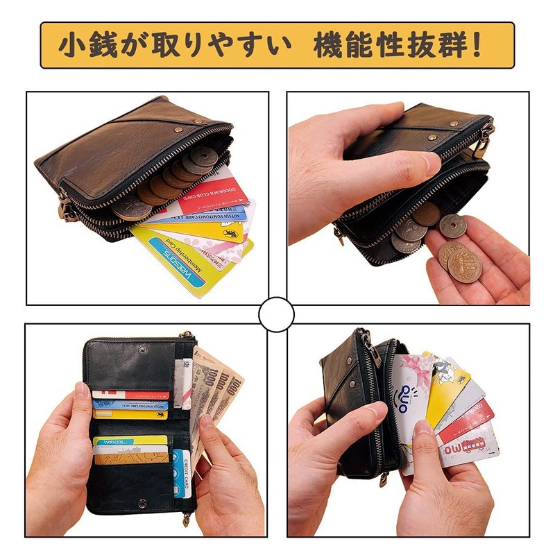 HollyRobin Men's Bi-fold Wallet, Genuine Leather, Large Capacity, Holds 15