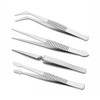 4-Piece Tweezers Set - Professional Stainless Steel Self Locking Hobby