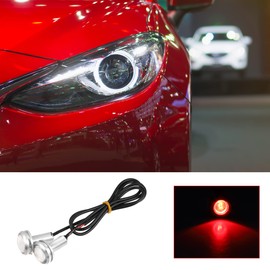 X AUTOHAUX 4Pcs 23mm Eagle Eye LED Daytime Running Head Light Backup Reverse Tail Light for Car Vehicle Red