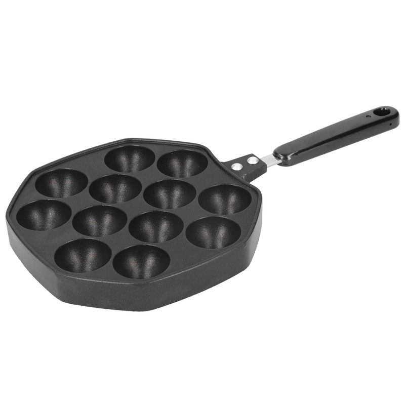12 Cavities Aluminum Takoyaki Pan Maker Octopus Balls Egg Puffs