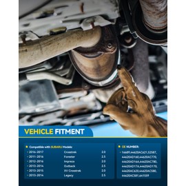 PHILTOP Catalytic Converter Compatible with Subaru 2011-2016 Forester 2.5L, 2013-2014 Outback/Legacy 2.5L, 2012-2014 Impreza 2.0L, 2014-2015 XV Crosstrek 2.0L, 2015-2016 Impreza, 2016 Crosstrek 2.0L