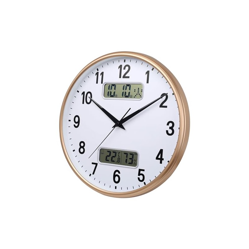 Wall Clock, Radio Clock, Silent, Second Hand, Date and Day