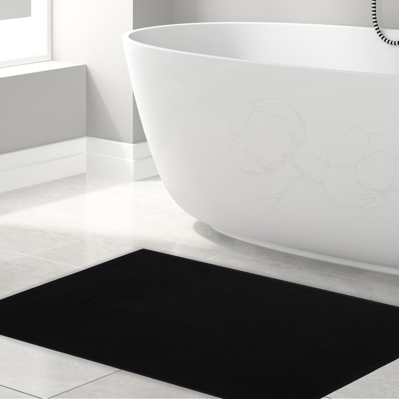 Hammetex 100% Cotton 1200 GSM Non-Slip Bath Mat, 51 x