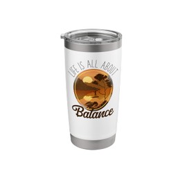 SUP Paddleboard Life'S All About Balance Girl Sunset Stainless Steel Insulated Tumbler