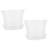 BESPORTBLE 2sets Transparent Orchid Pots with Drainage and Saucers Breathable