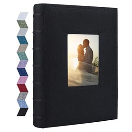 Vienrose Photo Album 4x6 300 Pockets Linen Frame Cover with Memo Areas Photobook Large Capacity Pictures Book for Wedding Family Baby Vacation