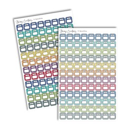 Colorful Weight Scales Planning Stickers, 2 Sheets, 192 Total Stickers, 0.5" wide, Multicolor, Health & Wellness Planner