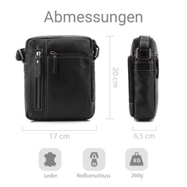 ekavale Men's Leather Shoulder Bag - Shoulder Bag for Men, black