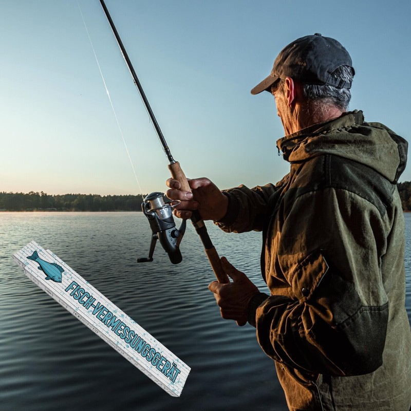 Fish Measuring Tool Wooden Ruler for Anglers Funny Ruler for