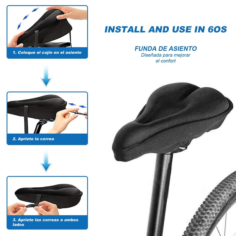QICHEN Cojín para Asiento de Bicicleta,Funda para Asiento de Bicicleta