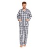 Amaxer Men's Cotton Pyjamas Set, Black and white chequered