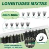 Extensiones De Pestañas Kit Con Efecto 3d Gruesas 70d+90d