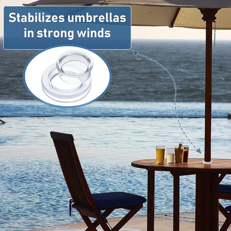 Shiwaki 3 Sets Patio Table Umbrella Rings and Caps Thicker