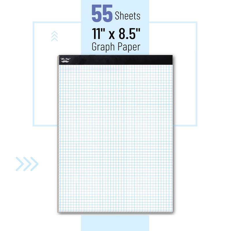Mr. Pen- Graph Paper Pad 11"x8.5", 4x4 Quad-Ruled Graph Paper,