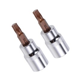 TA-VIGOR 2Pcs Torx Bit Socket, 3/8" Drive x T30 CR-V Key Socket, Premium S2 Steel Bits, Torx Bit with 48mm Length for Ratchet Wrench, Torque Wrench, Slide Bar, Impact Power Drills