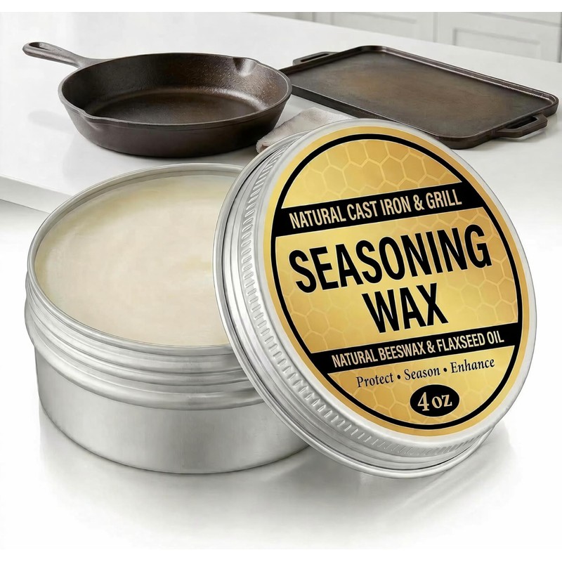 Cast Iron Seasoning Wax Conditioner for Skillet and Pan, Griddle