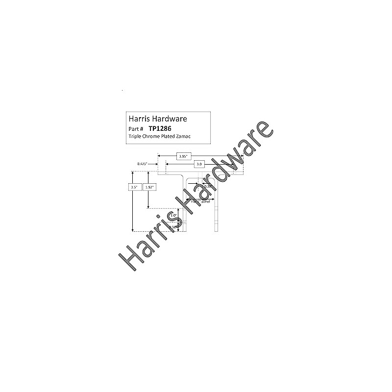 Harris Hardware TP1286 Two Ear Die Cast Zamac Urinal Screen