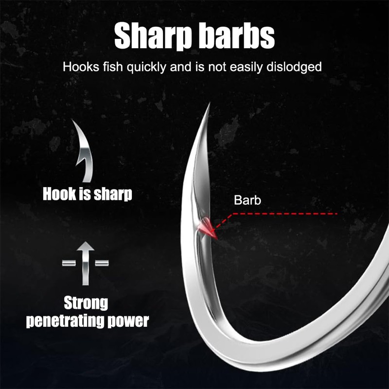 Assist Fishing Hooks, Pack of 10 Double Glow Jigging Hooks