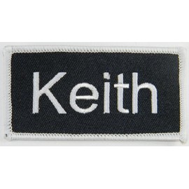Keith Name Tag Patch Uniform ID Work Shirt Badge Embroidered Iron On Applique