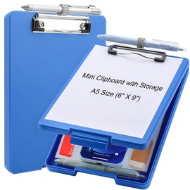 A5 Clipboard with Storage,Storage Clipboard with Pen Holder for Office Supplies,Nurse Clipboard with Low Profile Clip Clipboards,for Student Teacher Folder Clipboard School Supplies Clip Board-Blue
