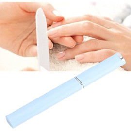 Lima De Uñas De Cristal Nano De 2 Colores, Herramienta De Manicura Y Pedicura Para Lijado Y Pulido, Caja Azul