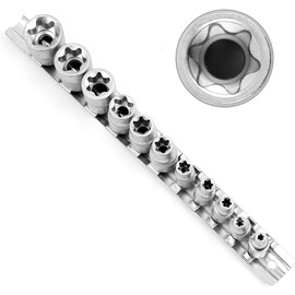 HORUSDY 11Pcs E Torx Socket Set Female External Star Socket Set E4 - E20 Torque Socket Set