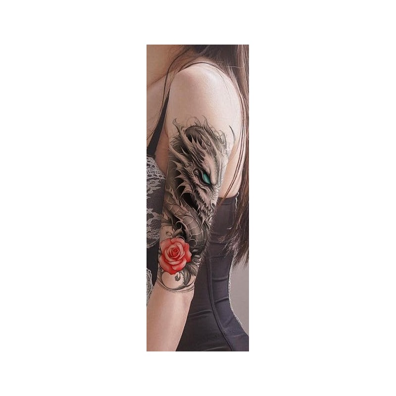 T085 098 Temporary Dragon Tattoo Arm Tattoos 2 Sheets