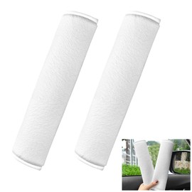 Pack of 2 Seat Belt Pads, Car Seat Belt Pads, Seat Belt Protector, Premium Seat Belt Protector, Children's Car Shoulder Protection, Backpacks and Handbags, White