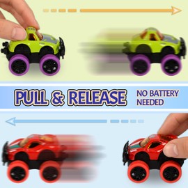 Neureyte 16 Pack Die-cast Mini Monster Truck for Boys and Girls,Pull Back Alloy Trucks Toy,Mini Pull Back Cars,Die-cast Race Cars for Kids Party Favors