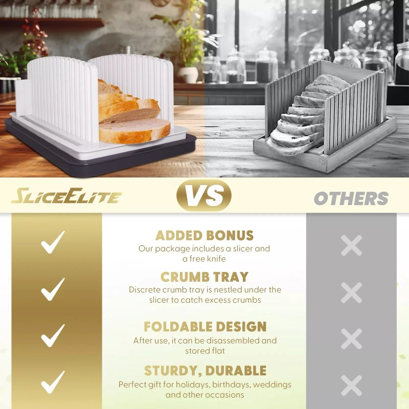 SliceElite Bread Slicer Guide With Bonus Bread Knife