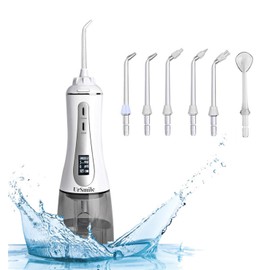 ursmile Teeth Cordless Oral Irrigator Electric Dental Rechargeable, OLED Display IPX7 Water Flosser 350ML