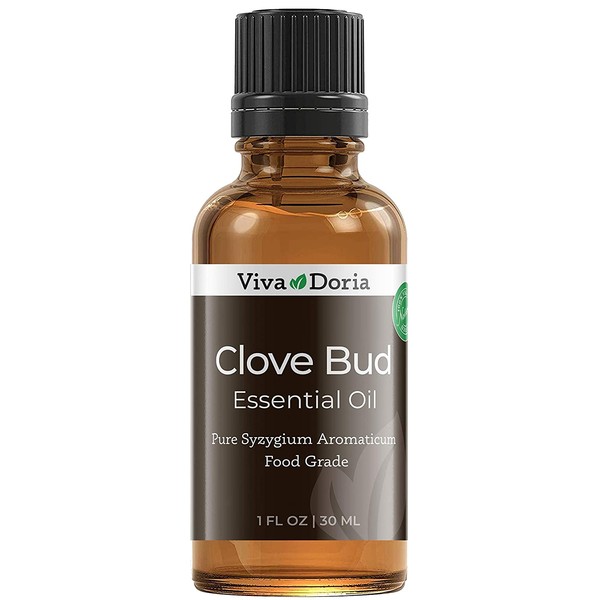 Viva Doria 100% Pure Clove Bud Essential Oil, Undiluted, Food Grade, 30 mL (1 Fluid Ounce)