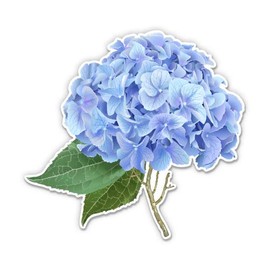 Hydrangea Blue Flower - 5" Vinyl Sticker - for Car Laptop I-Pad - Waterproof Decal