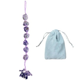 BEADNOVA Car Crystal Hanging Ornament Amethyst Positive Energy Gifts Crystal Car Accessories for Healing Decoration Yoga Meditation Home Decor