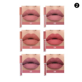 BONNIE CHOICE 6Pcs Nude Matte Liquid Lipstick Set, Waterproof Long Lasting Non-Stick Cup Nude Lipstick 24 Hour Not Fade Matte Lipstick Professional Lip Gloss Makeup Christmas Gifts for Women (Set B)
