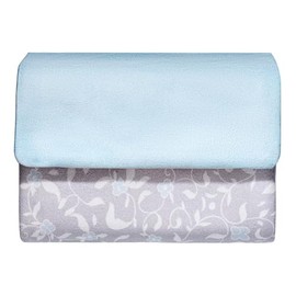 East West Souk Portable Sejadah Prayer Mat – Velvet, Linen, and Chenille with Compact Storage (Sky Blue Floral)