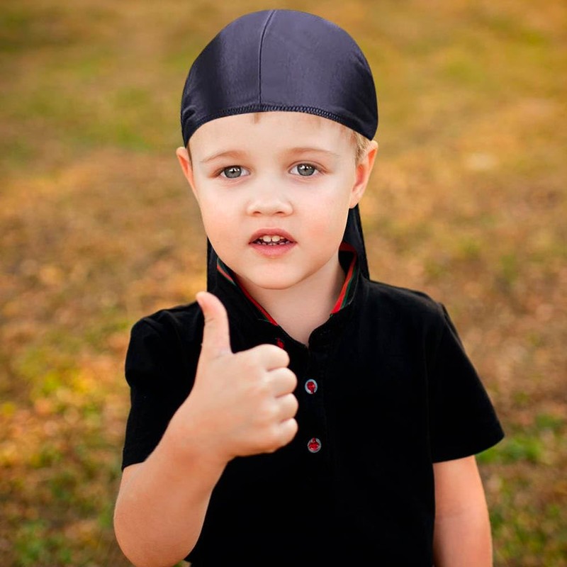 Besforta 8-Piece Baby Silk Durags with Long Tail and Wide