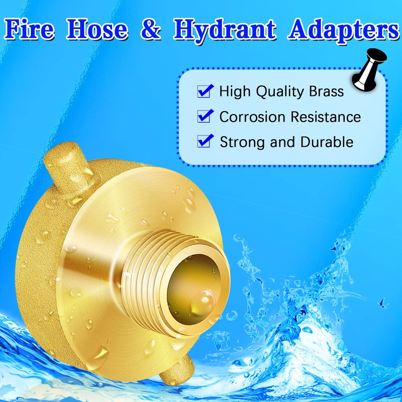 Brass Hydrant Adapter - 1-1/2" NST/NH Female x 3/4" GHT