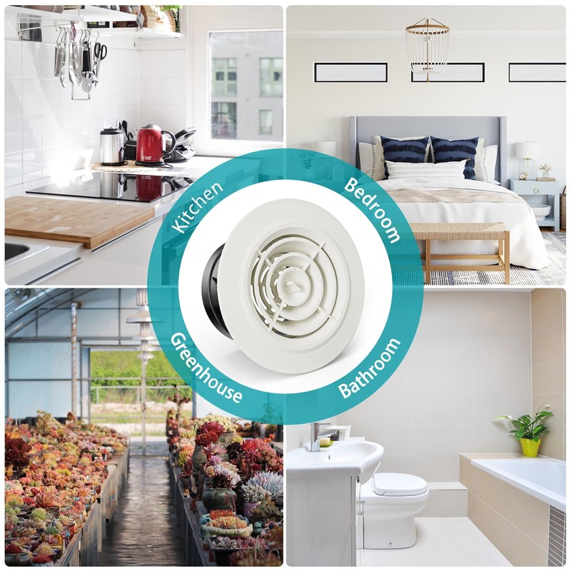 HG POWER 4 Inch Soffit Vent，Round Air Vent Cover with